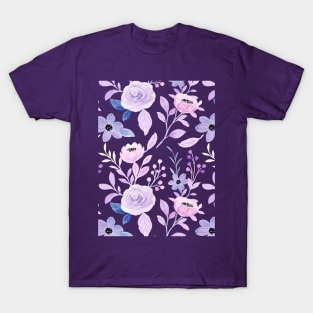 Soft Purple floral pattern T-Shirt